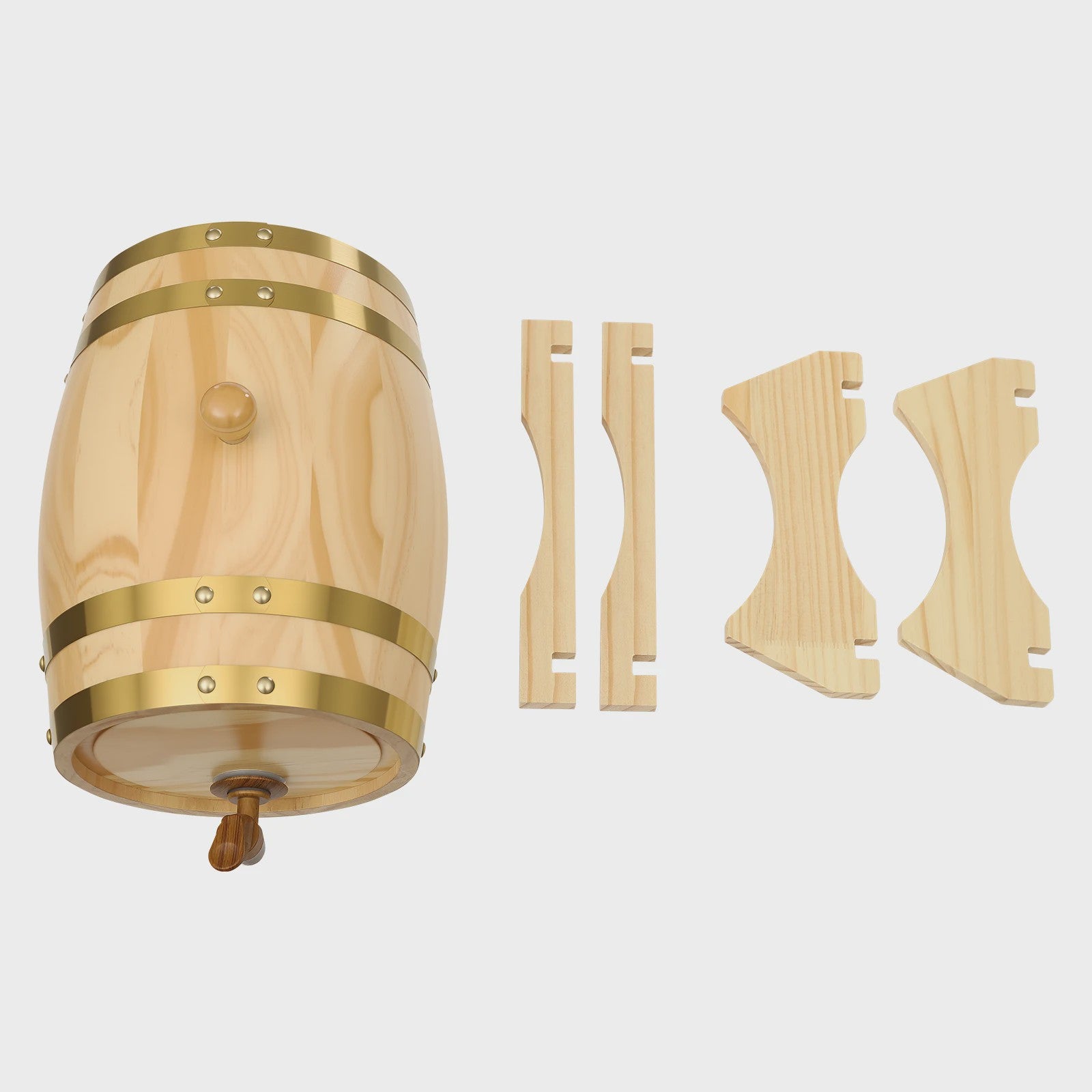 Eikenhouten Wijnvat 3L/5L met Tap & Standaard - Perfect voor Whisky, Wijn of Rum