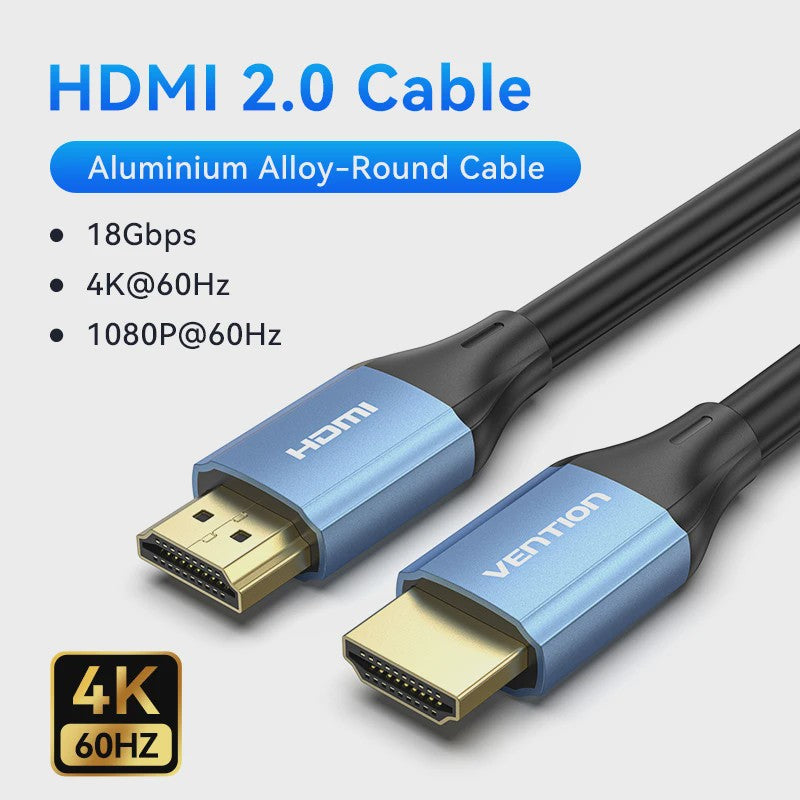 Vention HDMI 2.0 Kabel 4K@60Hz - 18Gbps Hoge Snelheid met Dolby Vision voor Laptop, PS5 & TV