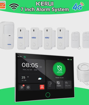 Kerui Alarmsysteem met 7-inch Touchscreen, 4G WiFi en Tuya Smart Integratie