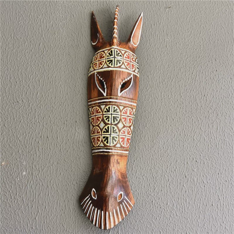 Handgesneden Afrikaans Houten Masker - Decoratieve Muurdecoratie met Tribale Kunst (50cm)