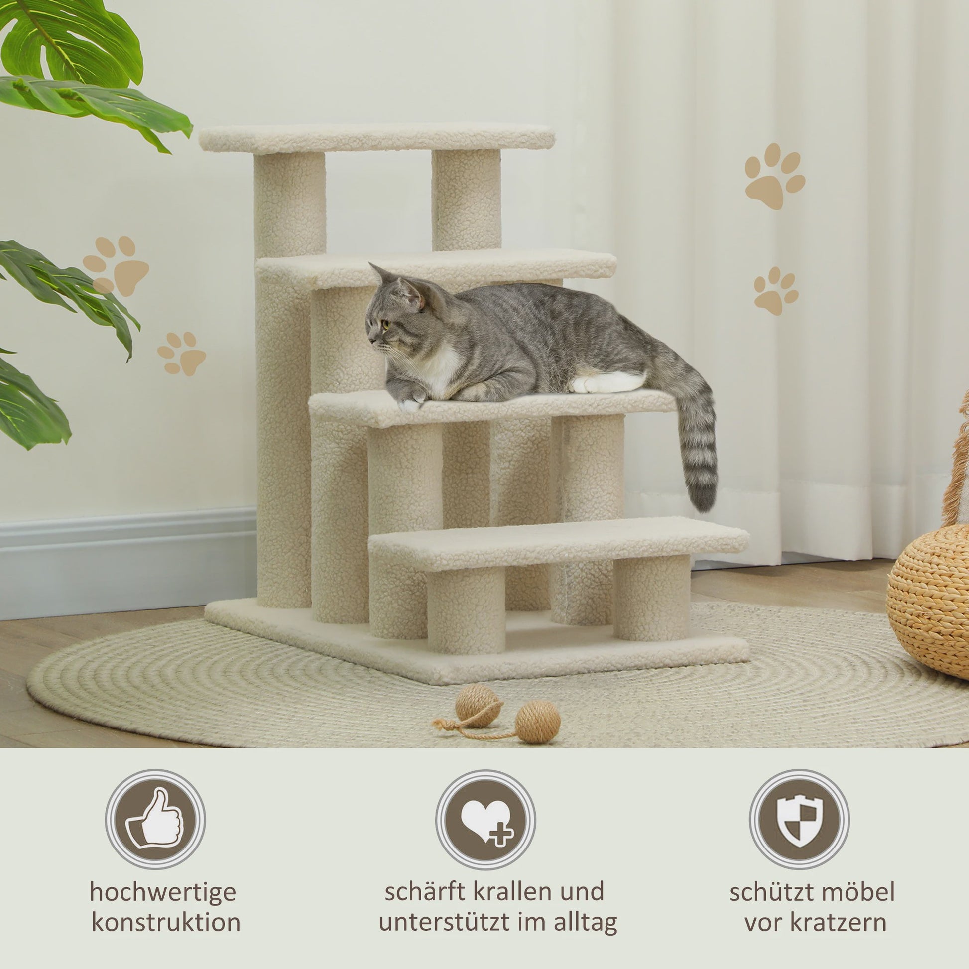 4-Taps Huisdier Trappetje - Comfortabele Klimhulp voor Katten en Honden