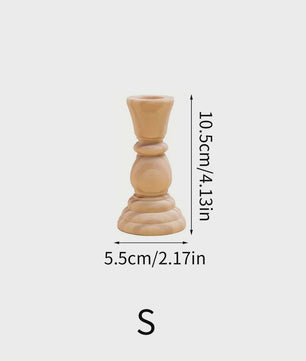 Set Houten Kandelaars - Onbehandeld Hout voor Tafeldecoratie, Bruiloft & Feest