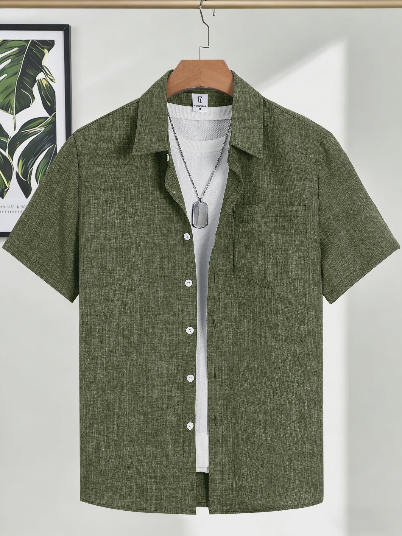 Casual Linnen Look Korte Mouw Shirt Heren - Zomerse Stijl