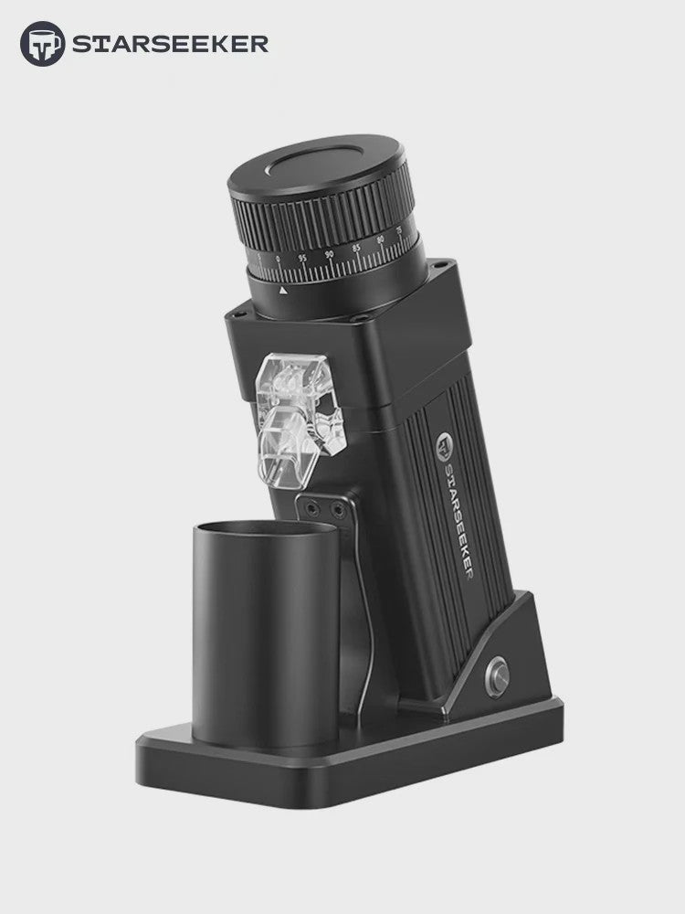 STARSEEKER E55Pro Elektrische Koffiemolen - 55mm Titanium Burr, Traploze Instelling