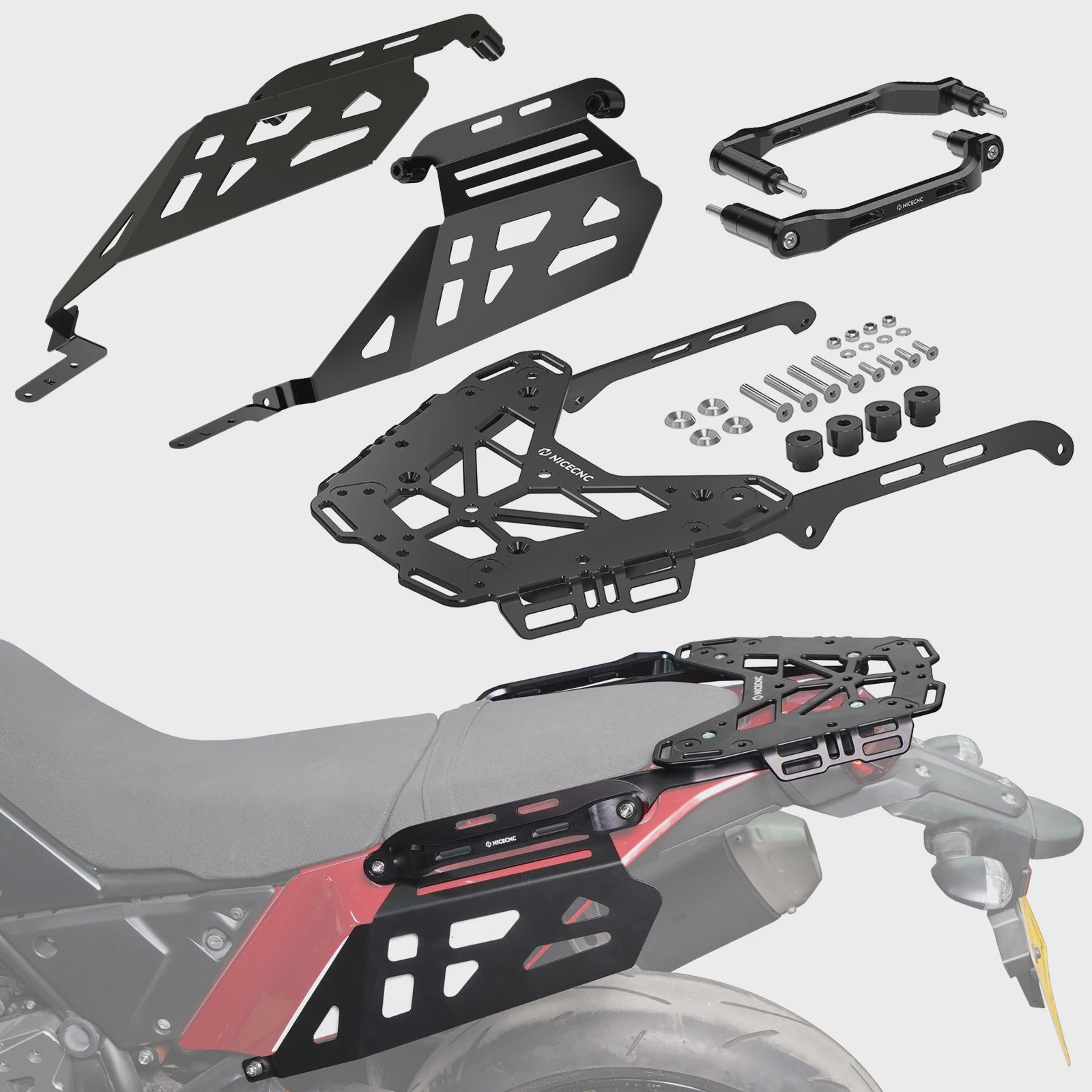 Compleet Motorbagage Systeem: Bagagerek, Zijkoffers & Handgrepen voor Yamaha Tenere 700 (2019-2024)