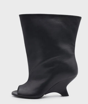 Zomer Peep Toe Laarzen met Hoge Blokhak - Elegante Lange Laarzen voor Dames
