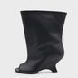 Zomer Peep Toe Laarzen met Hoge Blokhak - Elegante Lange Laarzen voor Dames