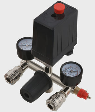 Automatische Drukregelaar Kit voor Compressor met Dubbele Manometers