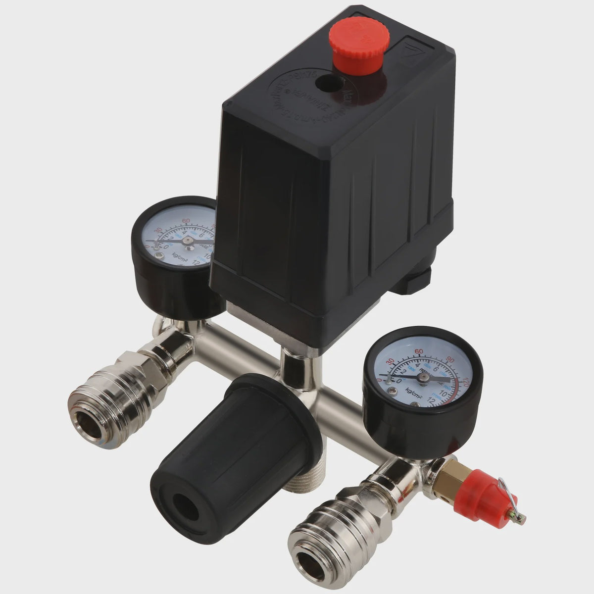 Automatische Drukregelaar Kit voor Compressor met Dubbele Manometers