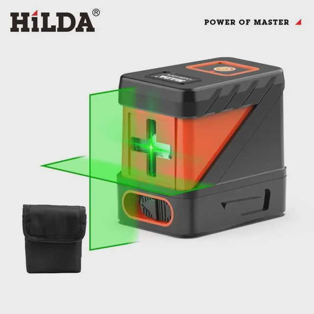 HILDA 2D Laser Waterpas met Groene Straal - Zelfnivellerend, IP54, 30m Bereik