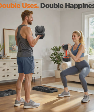 Verstelbare Dumbbell Set (2x 25LB) - Snel Wisselen voor Thuisgym