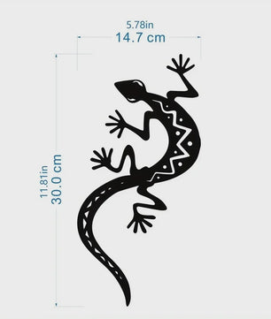 Metalen Gekko Wanddecoratie - Stijlvolle Hagedis Muurkunst voor Woonkamer & Slaapkamer
