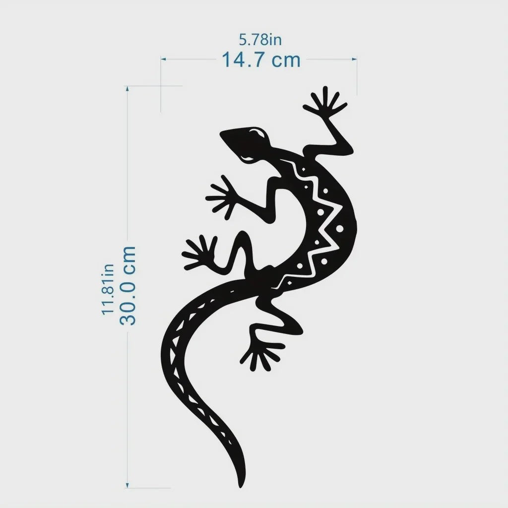Metalen Gekko Wanddecoratie - Stijlvolle Hagedis Muurkunst voor Woonkamer & Slaapkamer