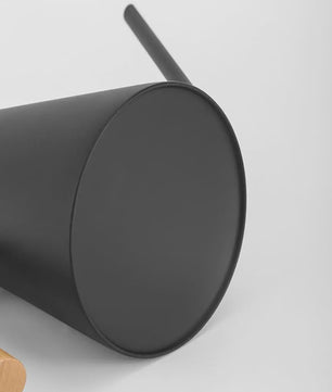 Roestvrijstalen Gieter 900ml Mat Zwart met Houten Handvat & Lange Tuit