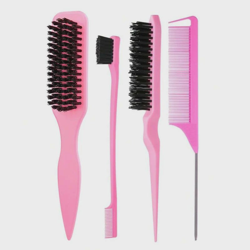Professionele Haarborstel Set: Voor Sleeke Kapsels, Glad Maken van Baby Hairs & Touperen