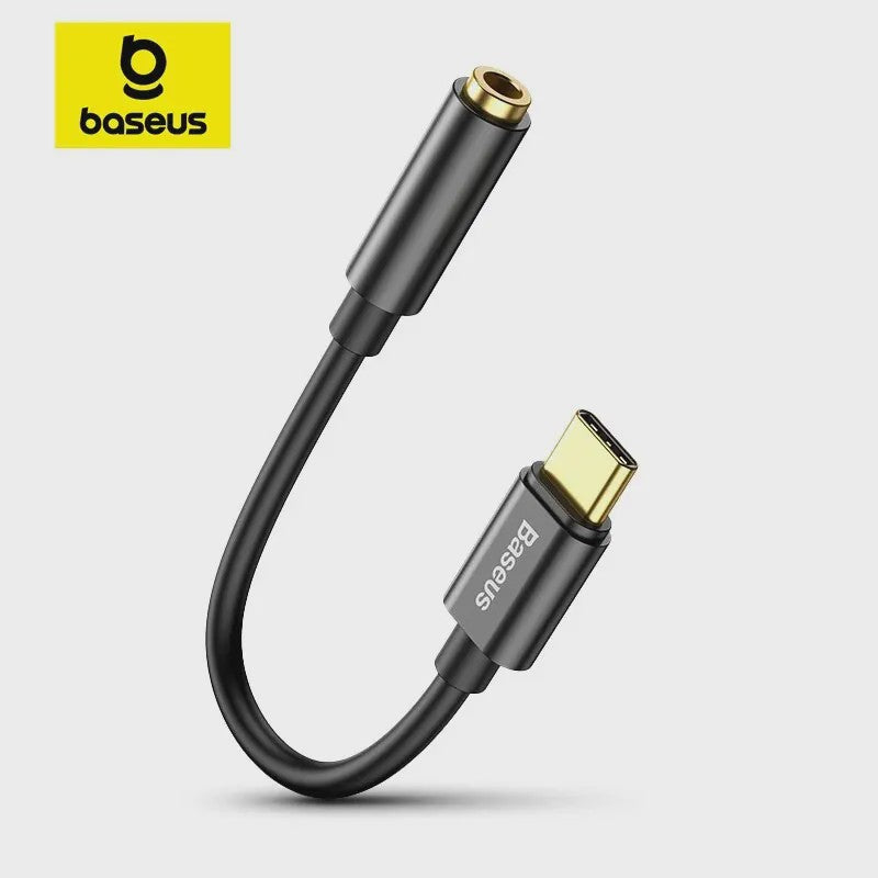 Baseus USB-C naar 3.5mm Audio Adapter Kabel - Hoge Kwaliteit Geluid voor Type-C Telefoons
