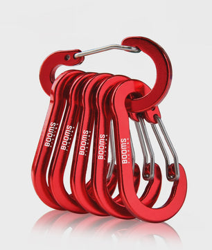 Set van 6 Aluminium Karabijnhaak Sleutelhangers - Outdoor, Camping & Vissen