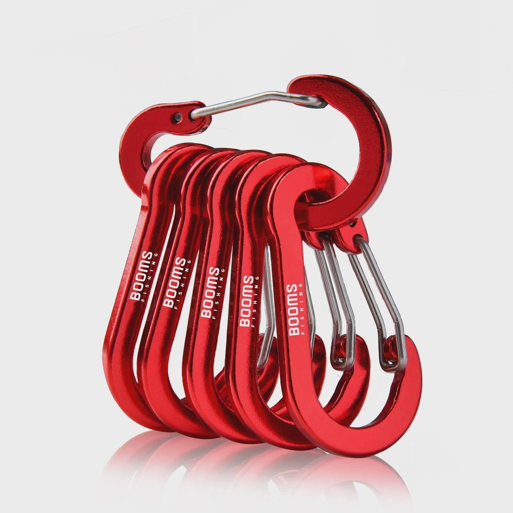 Set van 6 Aluminium Karabijnhaak Sleutelhangers - Outdoor, Camping & Vissen