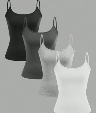 Set van 4 Dames Camisoles - Basic Tanktops Zomer Mouwloos