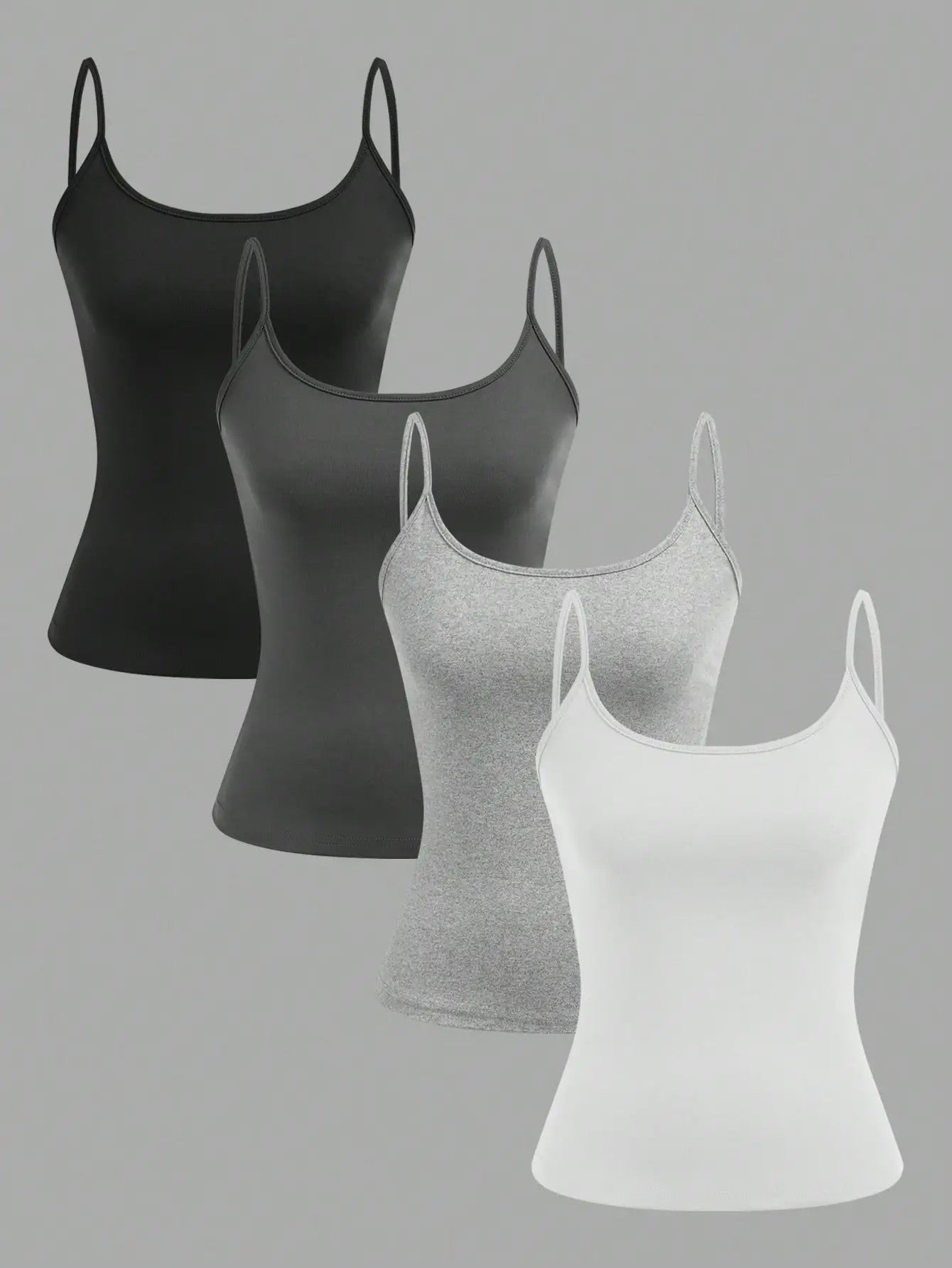 Set van 4 Dames Camisoles - Basic Tanktops Zomer Mouwloos