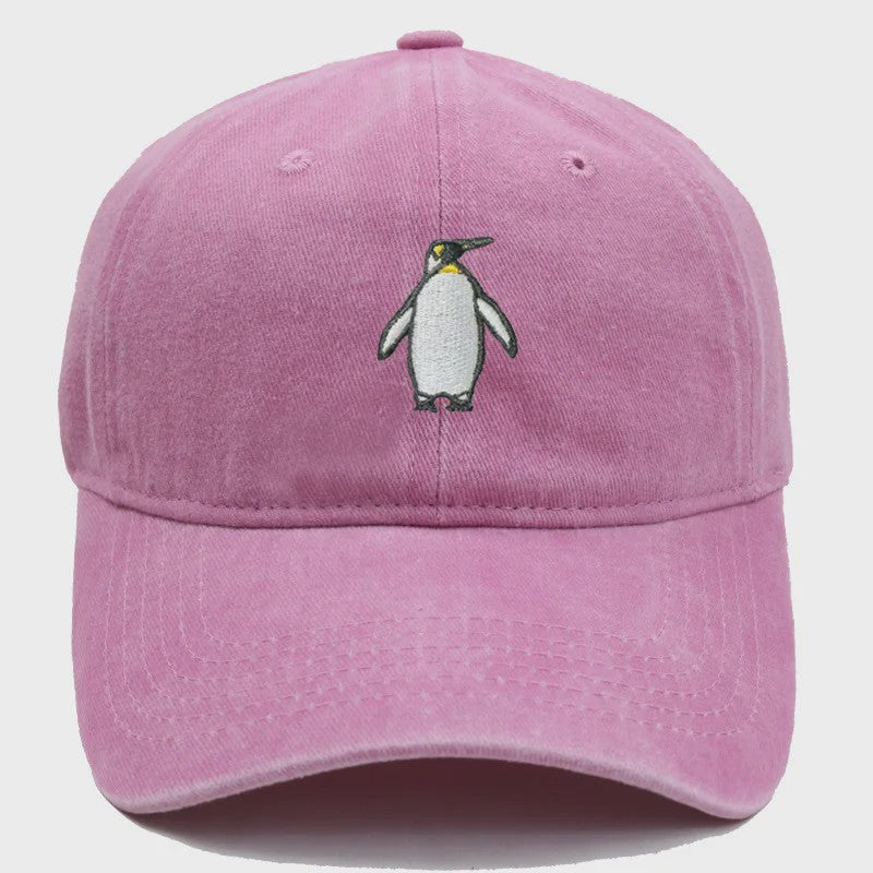 Vintage Pinguïn Cap - Unisex Baseballpet met Gebogen Vizier