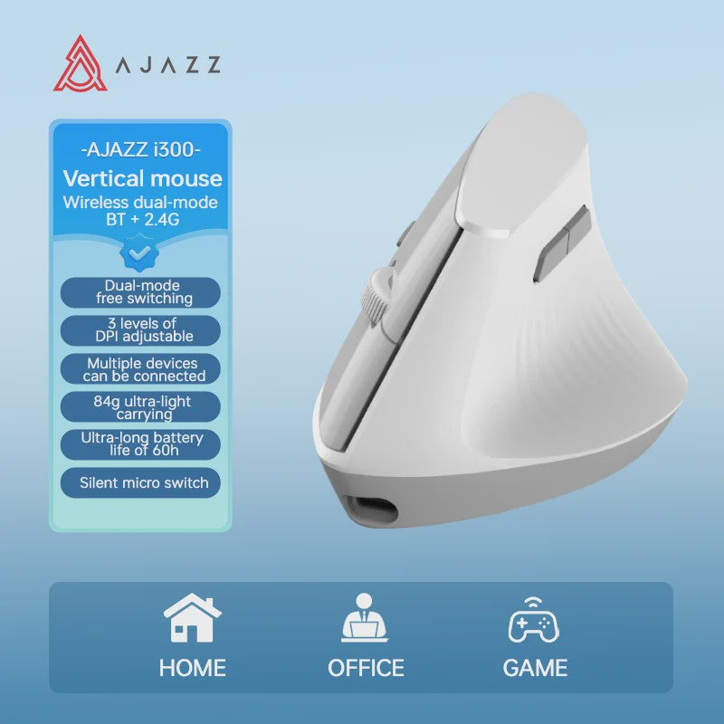 Ergonomische Verticale Draadloze Muis - Oplaadbaar, Bluetooth & 2.4G