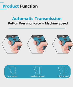 Krachtige Accu Slagschroevendraaier 1200Nm - Borstelloos, 5 Versnellingen, 1/2" Aansluiting, Compatibel met Makita 18V Batterijen