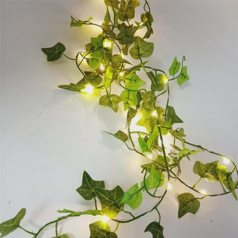 Decoratieve Slingerlampen met Kunstmatige Groene Bladeren - Batterijgevoed