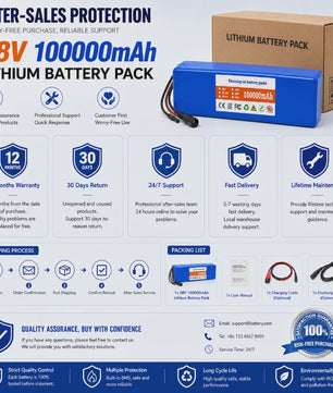48V 100Ah Lithium Batterij Pack met BMS voor E-bike & Scooter - Inclusief 54.6V Lader