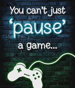 Gaming Neon Canvas Poster: Eat Sleep Game Repeat - Decoratie voor Gamer Kamer