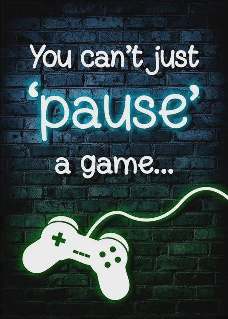 Gaming Neon Canvas Poster: Eat Sleep Game Repeat - Decoratie voor Gamer Kamer