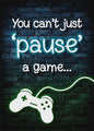 Gaming Neon Canvas Poster: Eat Sleep Game Repeat - Decoratie voor Gamer Kamer