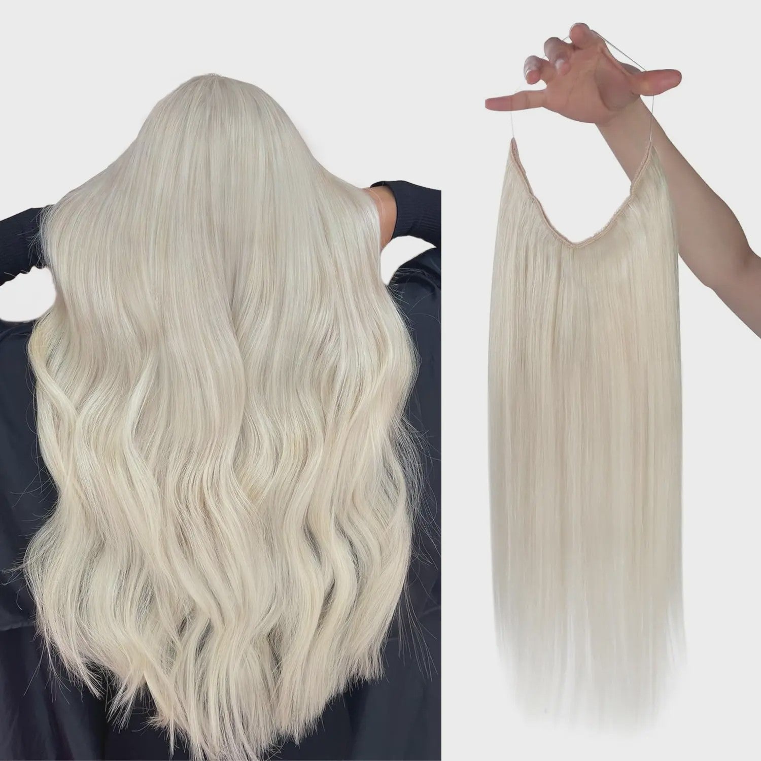 VeSunny Invisble Wire Hair Extensions - Remy Menselijk Haar, Balayage Kleuren, 1 Stuk