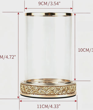 Luxe Glazen Kaarsenhouder met Glitter Bodem - Goud/Zilver - Perfect voor Bruiloft & Decoratie