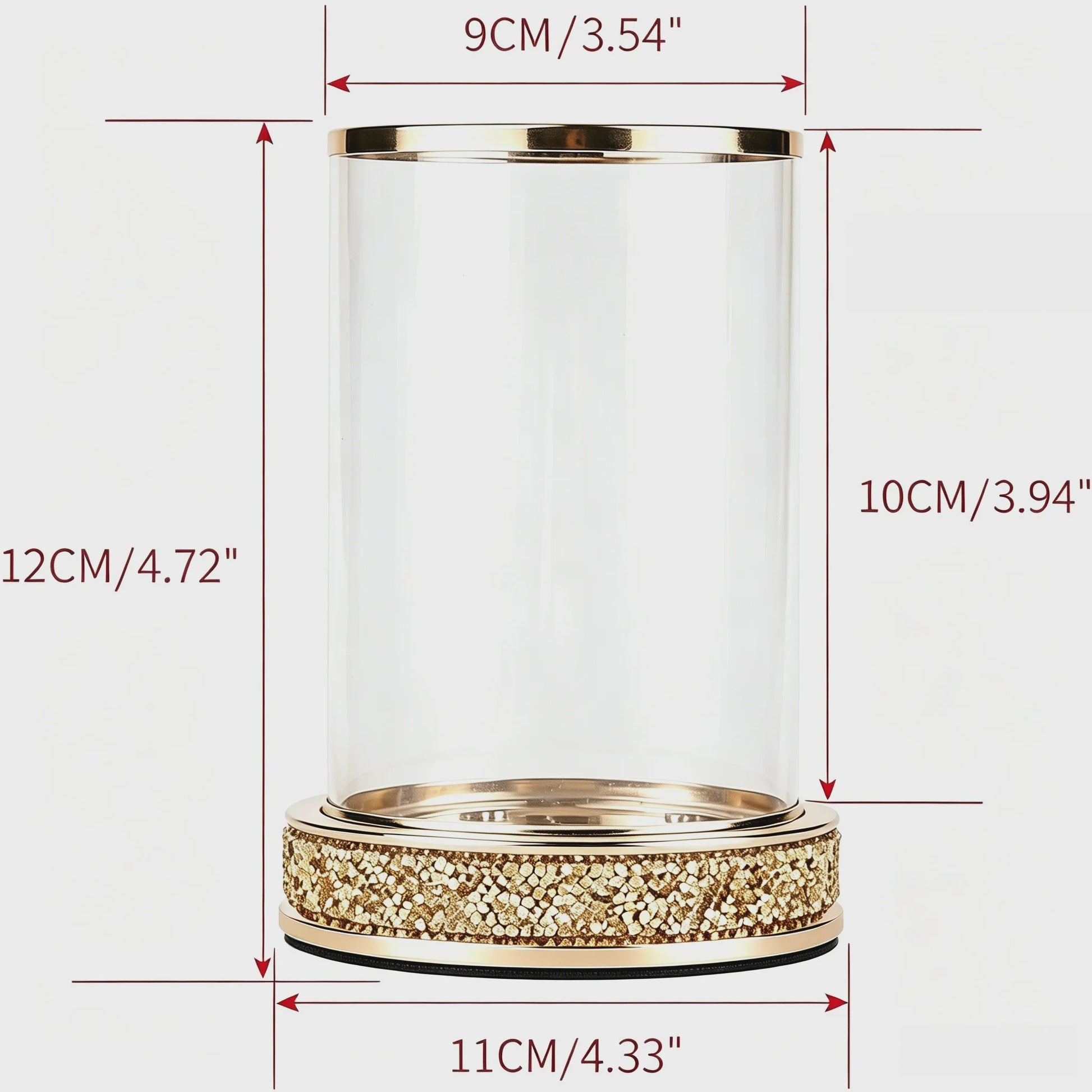 Luxe Glazen Kaarsenhouder met Glitter Bodem - Goud/Zilver - Perfect voor Bruiloft & Decoratie