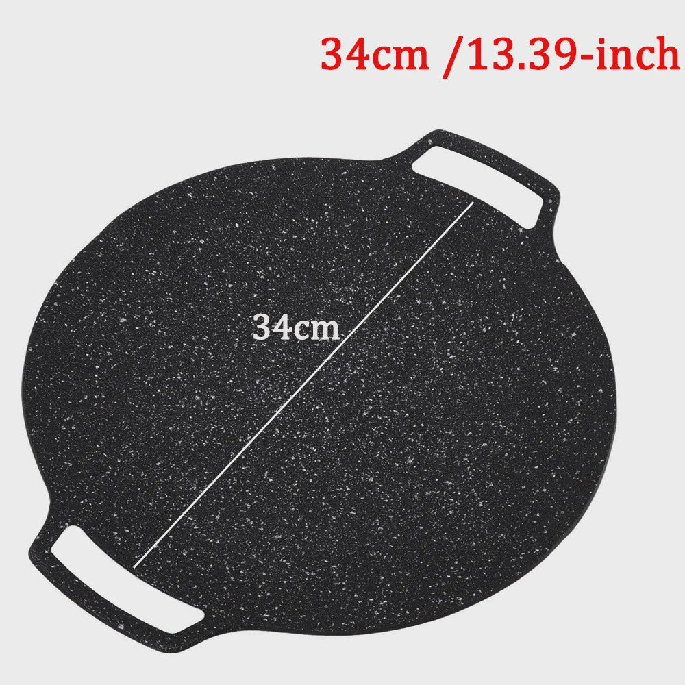 KOSUN Grillpan Rond Non-stick Maifan Steen - Indoor/Outdoor BBQ, Gas & Inductie