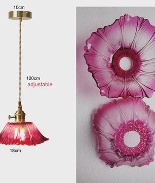 Vintage Bloemen Glazen Hanglamp - Sfeervolle Decoratie voor Woonkamer & Slaapkamer