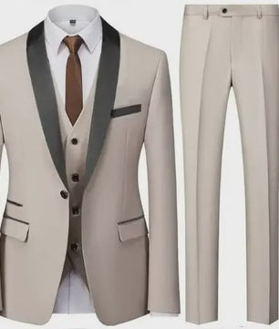 Stijlvolle Zwarte Heren 3-Delige Blazer Set: Kostuum met Pantalon & Vest - Slim Fit voor Bruiloft & Feest