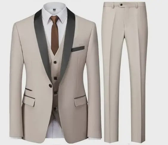 Stijlvolle Zwarte Heren 3-Delige Blazer Set: Kostuum met Pantalon & Vest - Slim Fit voor Bruiloft & Feest