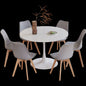 Nordic Ronde Eetkamertafel met 6 Stoelen - Stijlvol en Comfortabel