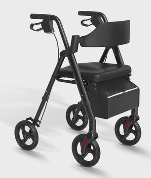 MaiDeSiTe Inklapbare Rollator met Zitje en Grote 8-inch Wielen - Duurzaam Aluminium