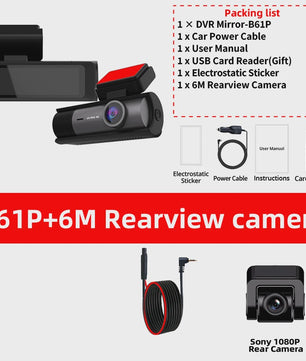 ACCEO B61P 4K Dashcam met Dubbele Lens (Voor & Achter 1080P), GPS, WiFi en 24H Parkeerfunctie