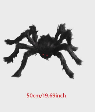 Enorme Zwarte Pluche Spin - Halloween Decoratie 30-200cm