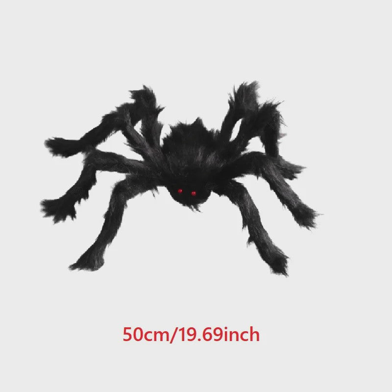 Enorme Zwarte Pluche Spin - Halloween Decoratie 30-200cm