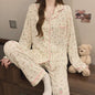 Dames Pyjama Set met Hartjesprint - Comfortabele Loungewear voor Lente & Herfst