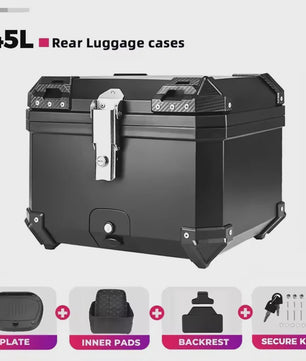 45L Universele Motor Topkoffer - Waterdicht & Schokabsorberend Bagagekoffer met 2 Sleutels