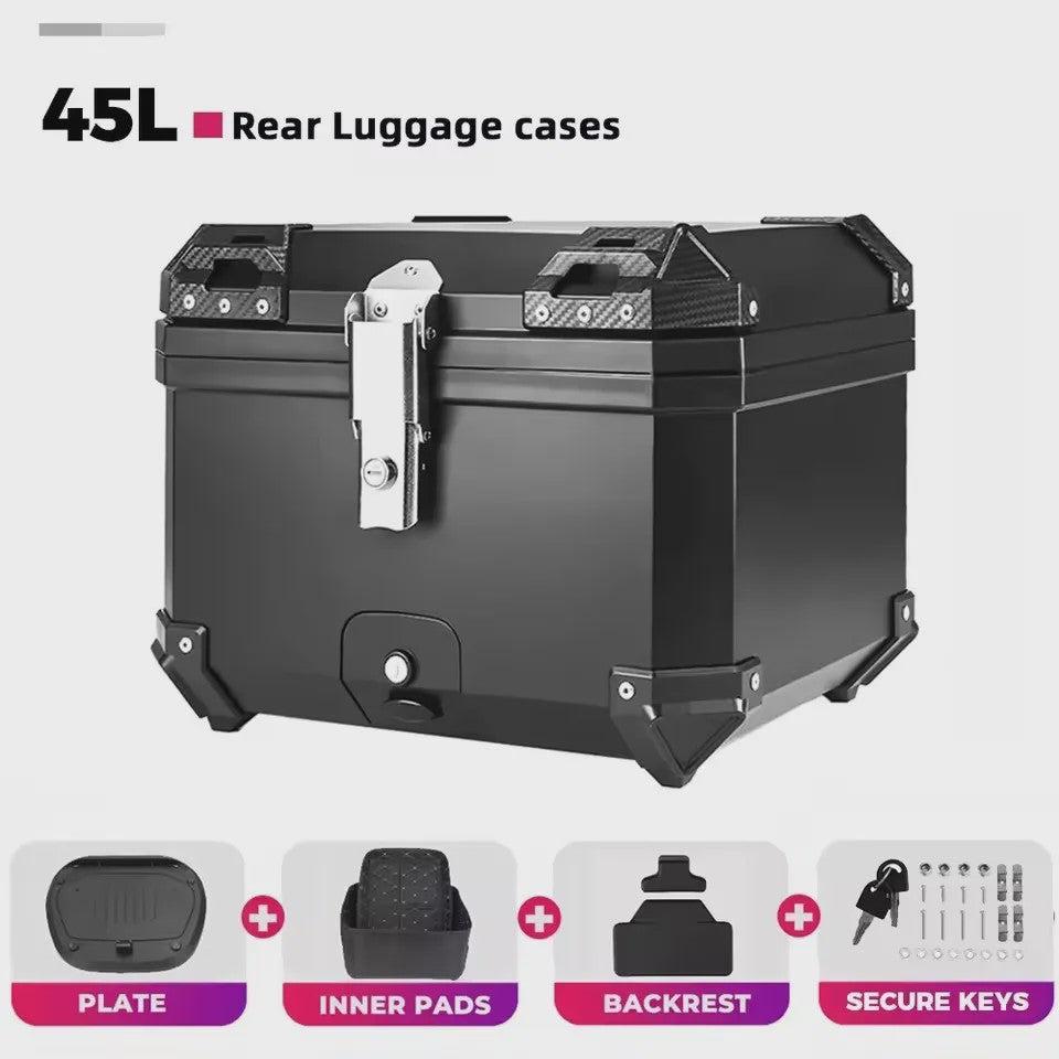 45L Universele Motor Topkoffer - Waterdicht & Schokabsorberend Bagagekoffer met 2 Sleutels