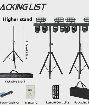 4-in-1 LED DJ Licht Effect Bar: Beam, Wash, Strobe & Ring met Afstandsbediening