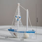 Houten Zeilboot Miniatuur - Mediterrane Stijl Nautische Decoratie