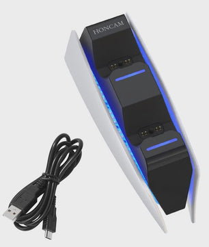 Dubbele Oplaadstandaard voor PS5 DualSense Controllers - Snel en Veilig Opladen